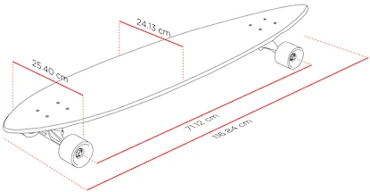 Longboard Street Surfing Pintail 46" Paipo