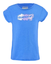 Mädchen T-Shirt Babolat Exercise Cotton Tee Girl French Blue