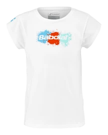 Mädchen T-Shirt Babolat Exercise Cotton Tee Girl White