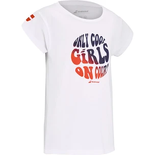 Mädchen T-Shirt Babolat  Exercise Cotton Tee Girl White 8 - 10 Jahre