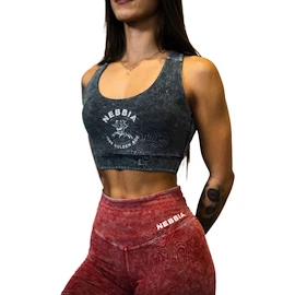 Sport BH Nebbia NEBBIA x OLYMPIA Washed Medium-Support Sports Bra GOLDEN AGE 778 black