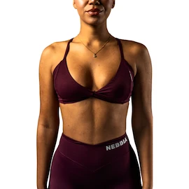 Sport BH Nebbia STRONG BEAUTY Medium-Support Sports Bra TWIST-KNOT 423 dark red
