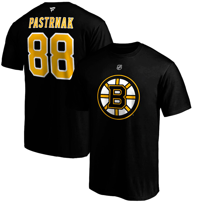 Fanatics Iconic Name Number Graphic T Shirt Nhl Boston Bruins David Pastrnak 88 Sportartikel Sportega