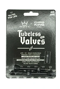 Tubeless-Ventil PEATY'S  X chris king (mk2) black tubeless valves 60mm (ptv2-60-blk-12)