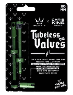 Tubeless-Ventil PEATY'S  X chris king (mk2) emerald tubeless valves - 80mm (ptv2-80-emr-12)