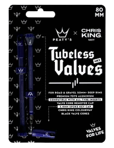 Tubeless-Ventil PEATY'S  X chris king (mk2) navy tubeless valves - 80mm (ptv2-80-nvy-12)