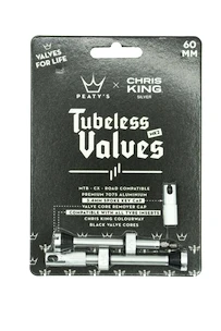 Tubeless-Ventil PEATY'S  X chris king (mk2) silver tubeless valves 60mm (ptv2-60-sil-12)