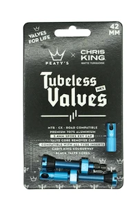 Tubeless-Ventil PEATY'S  X chris king (mk2) turquoise tubeless valves 42mm (ptv2-42-trq-12)