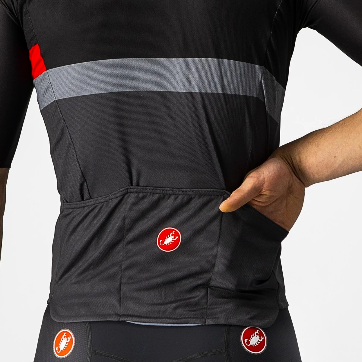 Castelli A Blocco Light Schwarz/Rot Dunkelgrau