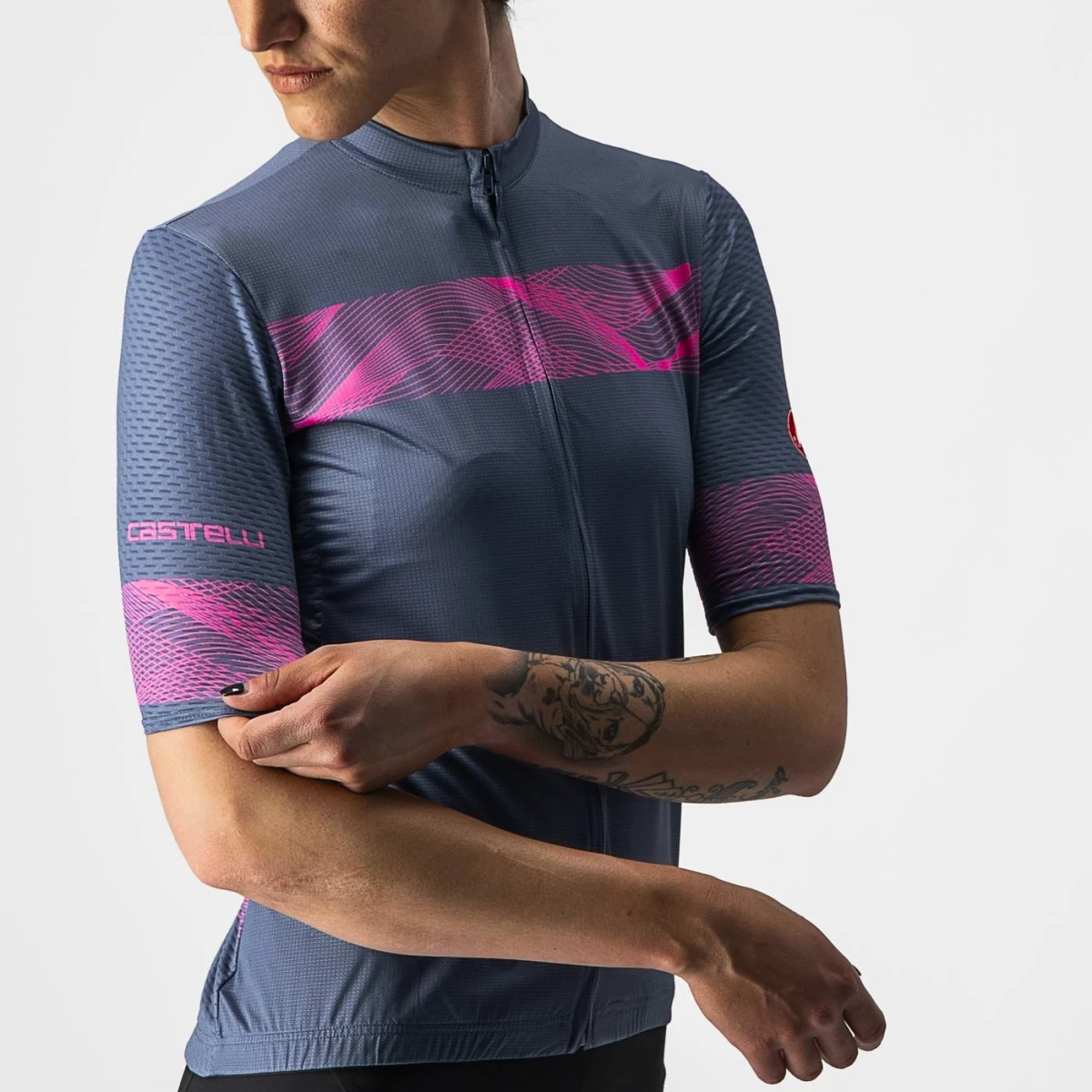 Castelli Fenice Light Stahlblau/Rosa Fluo