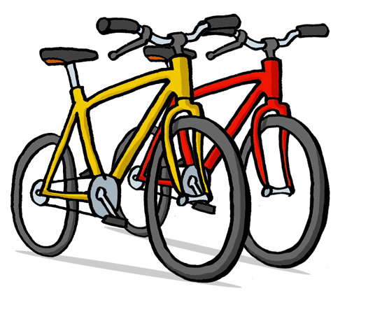 Zwei Fahrräder transportieren