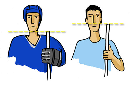 Die richtige Länge des Eishockeyschlägers