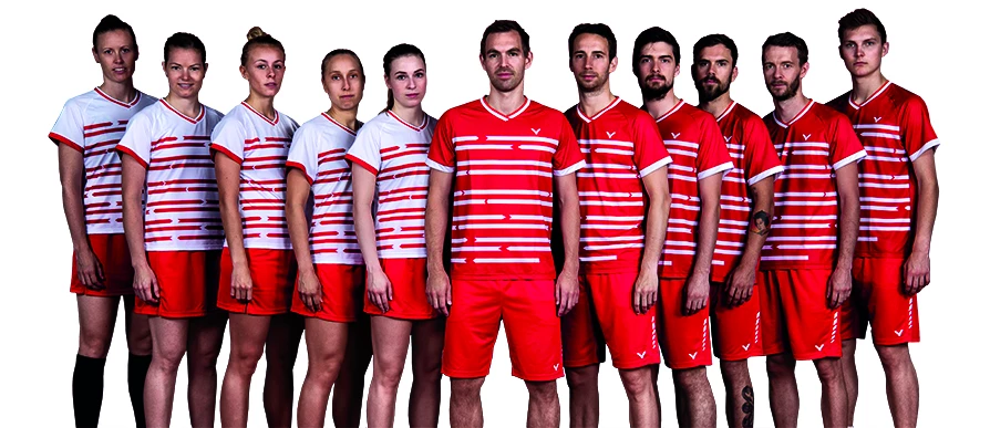 Dänische Nationalmannschaft in Kleidung von Victor