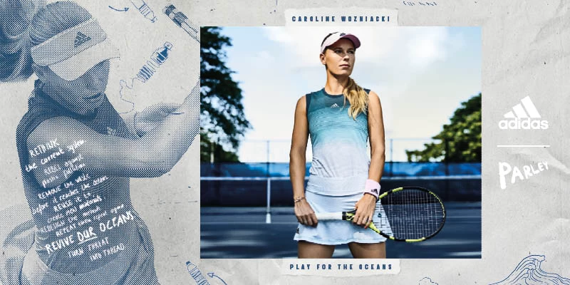 Caroline Wozniacki a oblečení na tenis Adidas Parley Ocean Plastic