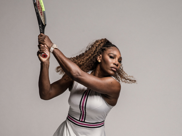 Serena Williams und tennisschläger Wilson Blade v7