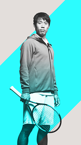 Kei Nishikori mit Wilson Ultra v3 Tennisschlägern