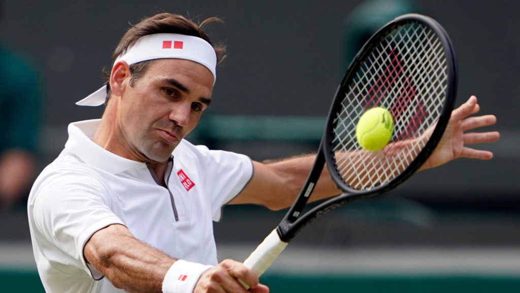 Roger Federer spielt mit hybrid saiten