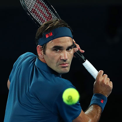 Roger Federer mit Tennisschläger Wilson Pro Staff